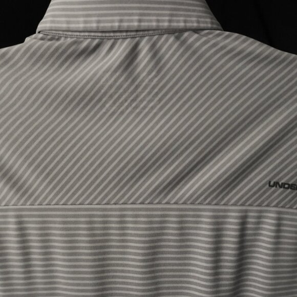 Under Armour HeatGear Gray Striped Polo (M) OMG! ⛳️ - Picture 4 of 9